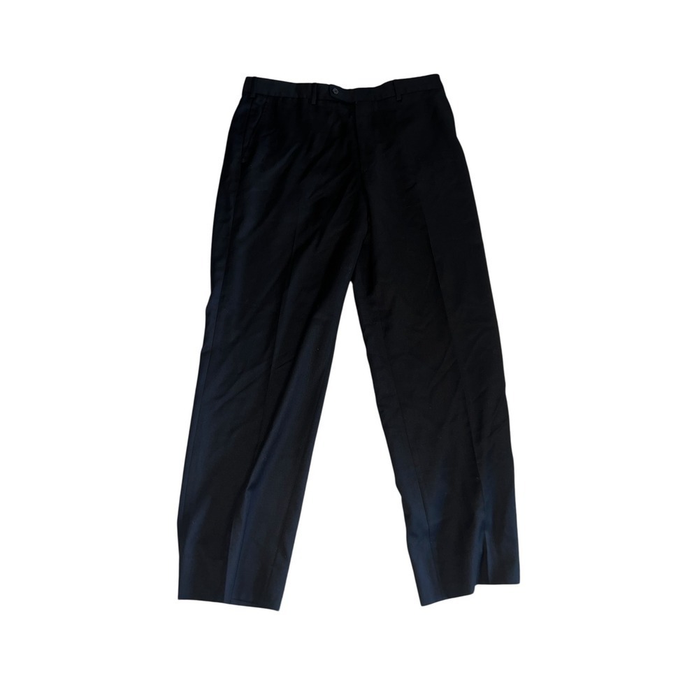 Valentino Black Straight Pants Sz 42 Virgin Wool Luxury Designer Trousers